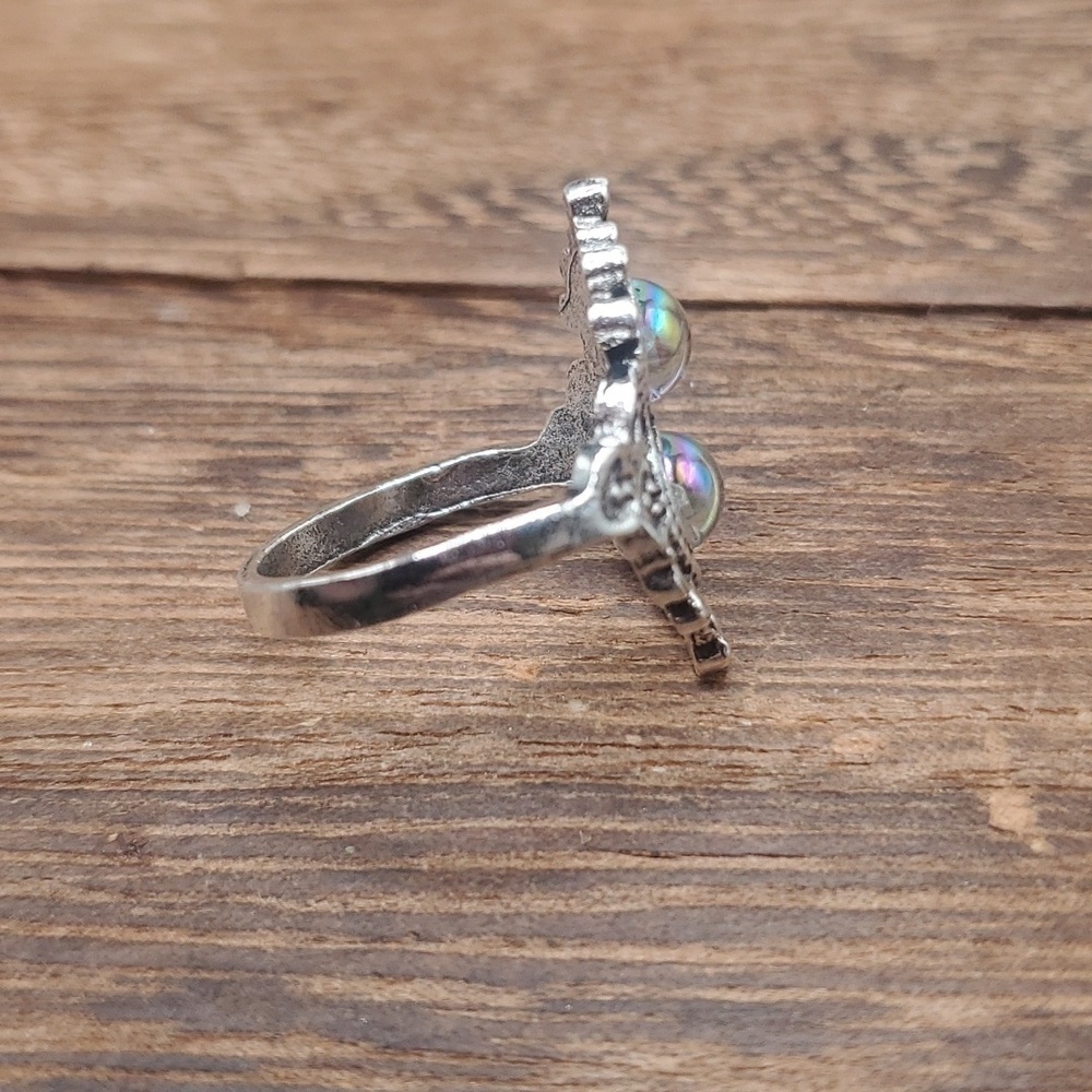 Size 8 R375 rainbow Moonstone ring - Picture 2 of 2